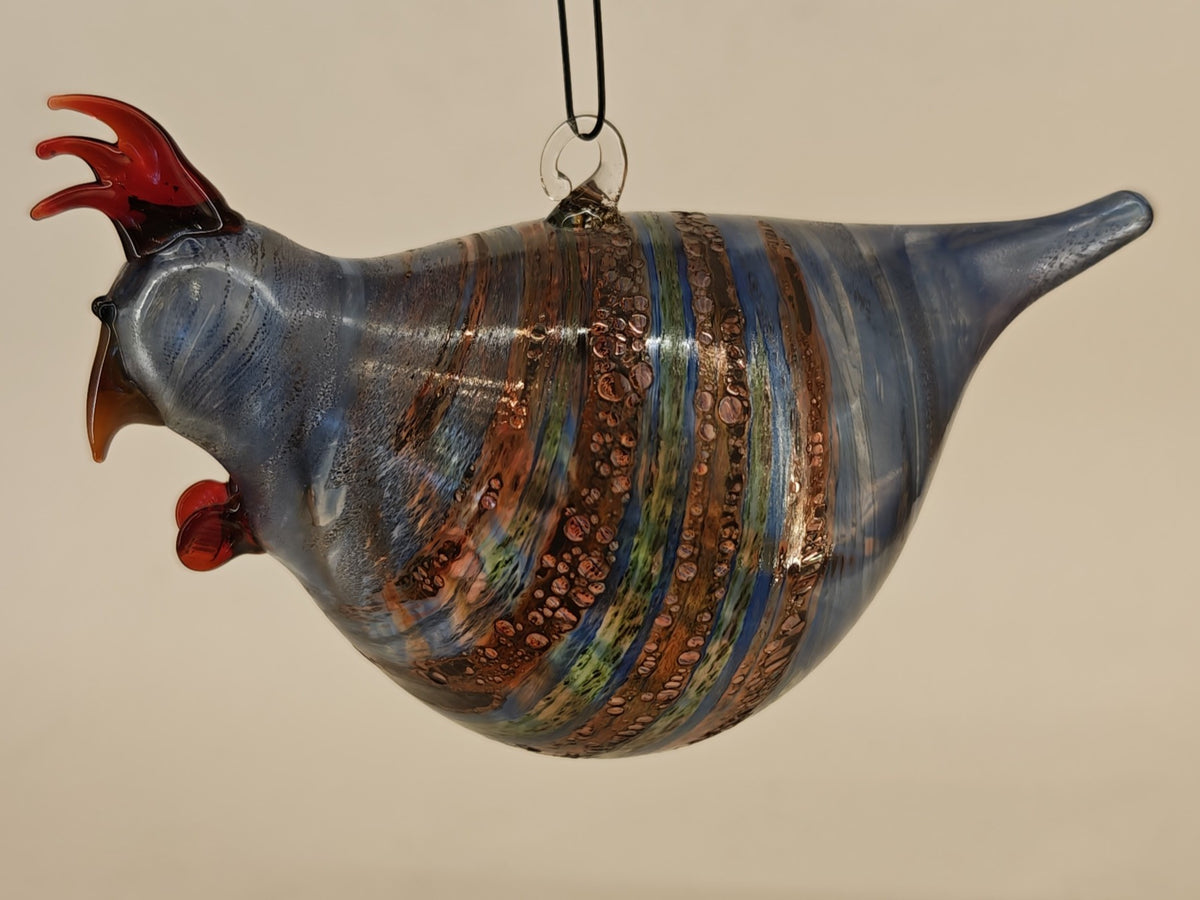 Hängendes Huhn aus Glas