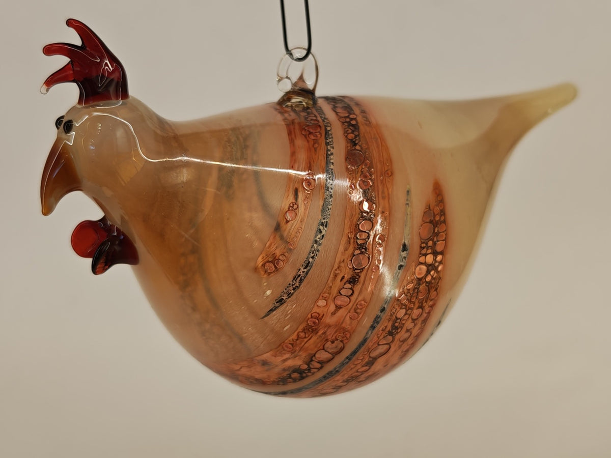 Hängendes Huhn aus Glas