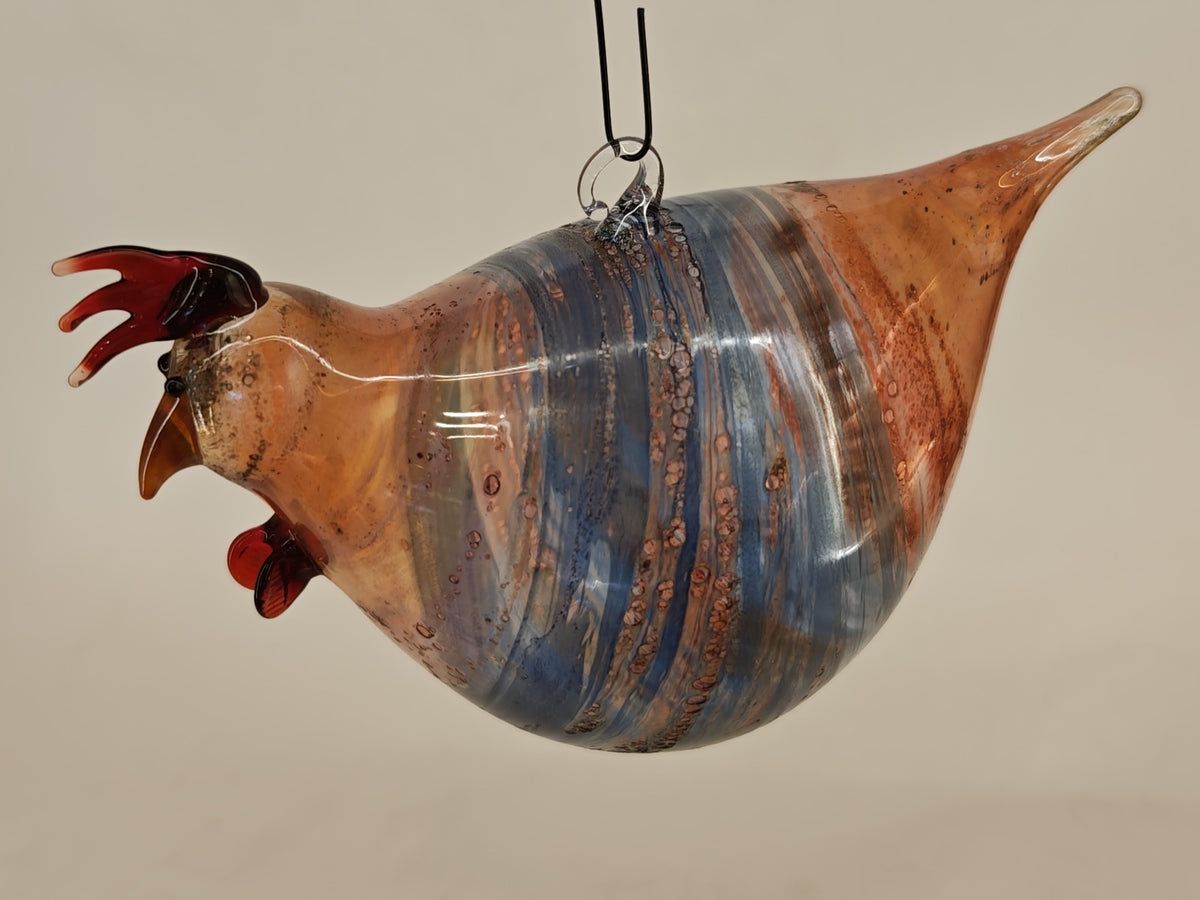 Hängendes Huhn aus Glas